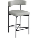  Color_Grey -- Rivage Grey Linen Textured Fabric Upholstered Counter Stool IMAGE 3