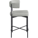  Color_Grey -- Rivage Grey Linen Textured Fabric Upholstered Counter Stool IMAGE 5