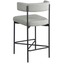  Color_Grey -- Rivage Grey Linen Textured Fabric Upholstered Counter Stool IMAGE 6