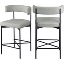  Color_Grey -- Rivage Grey Linen Textured Fabric Upholstered Counter Stool IMAGE 9