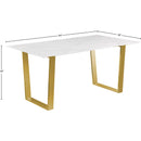  Meridian Cameron 64" White Marble Veneer Top And Steel Base Dining Table IMAGE 7