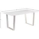  Meridian Carlton 64" White Marble Veneer Top And Steel Base Dining Table IMAGE 7