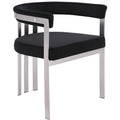  Color_Black/ Silver -- Marcello Black Stone Velvet Upholstered Dining Chair IMAGE 1