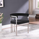  Color_Black/ Silver -- Marcello Black Stone Velvet Upholstered Dining Chair IMAGE 2