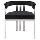  Color_Black/ Silver -- Marcello Black Stone Velvet Upholstered Dining Chair IMAGE 4
