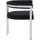  Color_Black/ Silver -- Marcello Black Stone Velvet Upholstered Dining Chair IMAGE 5