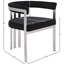  Color_Black/ Silver -- Marcello Black Stone Velvet Upholstered Dining Chair IMAGE 8