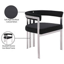  Color_Black/ Silver -- Marcello Black Stone Velvet Upholstered Dining Chair IMAGE 9