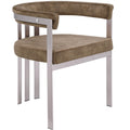  Color_Brown/ Silver -- Marcello Brown Stone Velvet Upholstered Dining Chair IMAGE 1