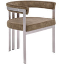  Color_Brown/ Silver -- Marcello Brown Stone Velvet Upholstered Dining Chair IMAGE 1