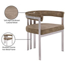  Color_Brown/ Silver -- Marcello Brown Stone Velvet Upholstered Dining Chair IMAGE 9