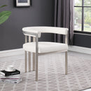  Color_Cream -- Marcello Cream Stone Velvet Upholstered Dining Chair IMAGE 2