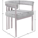  Color_Grey/ Silver -- Marcello Grey Stone Velvet Upholstered Dining Chair IMAGE 8