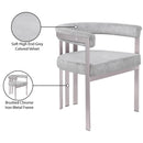  Color_Grey/ Silver -- Marcello Grey Stone Velvet Upholstered Dining Chair IMAGE 9