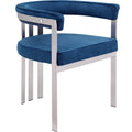  Color_Navy -- Marcello Navy Stone Velvet Upholstered Dining Chair IMAGE 1