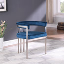  Color_Navy -- Marcello Navy Stone Velvet Upholstered Dining Chair IMAGE 2