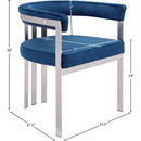  Color_Navy -- Marcello Navy Stone Velvet Upholstered Dining Chair IMAGE 8