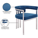  Color_Navy -- Marcello Navy Stone Velvet Upholstered Dining Chair IMAGE 9