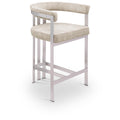 Meridian Marcello Beige Velvet Counter Stool IMAGE 1