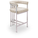 Meridian Marcello Beige Velvet Counter Stool IMAGE 1