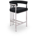  Color_Black/ Silver -- Marcello Black Velvet Upholstered Counter Stool IMAGE 1