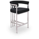  Color_Black/ Silver -- Marcello Black Velvet Upholstered Counter Stool IMAGE 1