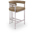  Color_Brown/ Silver -- Marcello Brown Velvet Upholstered Counter Stool IMAGE 1