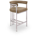  Color_Brown/ Silver -- Marcello Brown Velvet Upholstered Counter Stool IMAGE 1