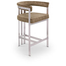 Meridian Marcello Brown Velvet Counter Stool IMAGE 1