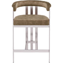 Meridian Marcello Brown Velvet Counter Stool IMAGE 3