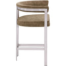  Color_Brown/ Silver -- Marcello Brown Velvet Upholstered Counter Stool IMAGE 4