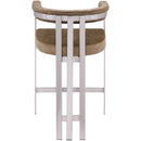  Color_Brown/ Silver -- Marcello Brown Velvet Upholstered Counter Stool IMAGE 5