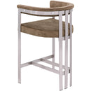  Color_Brown/ Silver -- Marcello Brown Velvet Upholstered Counter Stool IMAGE 6