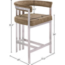  Color_Brown/ Silver -- Marcello Brown Velvet Upholstered Counter Stool IMAGE 7