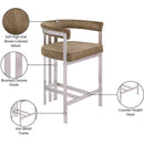  Color_Brown/ Silver -- Marcello Brown Velvet Upholstered Counter Stool IMAGE 8