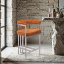  Color_Cognac -- Marcello Cognac Velvet Upholstered Counter Stool IMAGE 2