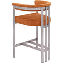  Color_Cognac -- Marcello Cognac Velvet Upholstered Counter Stool IMAGE 6