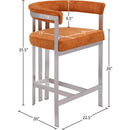  Color_Cognac -- Marcello Cognac Velvet Upholstered Counter Stool IMAGE 7