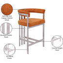  Color_Cognac -- Marcello Cognac Velvet Upholstered Counter Stool IMAGE 8