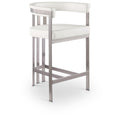  Color_Cream -- Marcello Cream Velvet Upholstered Counter Stool IMAGE 1
