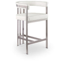  Color_Cream -- Marcello Cream Velvet Upholstered Counter Stool IMAGE 1