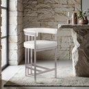  Color_Cream -- Marcello Cream Velvet Upholstered Counter Stool IMAGE 2
