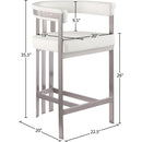  Color_Cream -- Marcello Cream Velvet Upholstered Counter Stool IMAGE 8