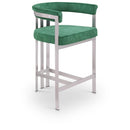  Color_Green -- Marcello Green Velvet Upholstered Counter Stool IMAGE 1