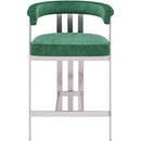  Color_Green -- Marcello Green Velvet Upholstered Counter Stool IMAGE 3