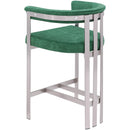  Color_Green -- Marcello Green Velvet Upholstered Counter Stool IMAGE 6