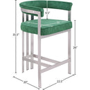  Color_Green -- Marcello Green Velvet Upholstered Counter Stool IMAGE 7