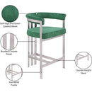  Color_Green -- Marcello Green Velvet Upholstered Counter Stool IMAGE 8