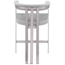  Color_Grey/ Silver -- Marcello Grey Velvet Upholstered Counter Stool IMAGE 3