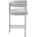  Color_Grey/ Silver -- Marcello Grey Velvet Upholstered Counter Stool IMAGE 5